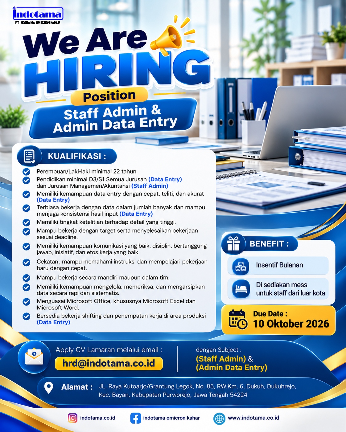 Staff Admin & Admin Data Entry